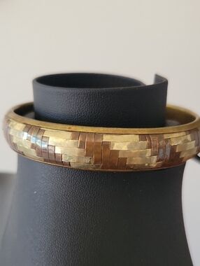 1970s Artisan Bangle, 2.5 ", Mixed Metal